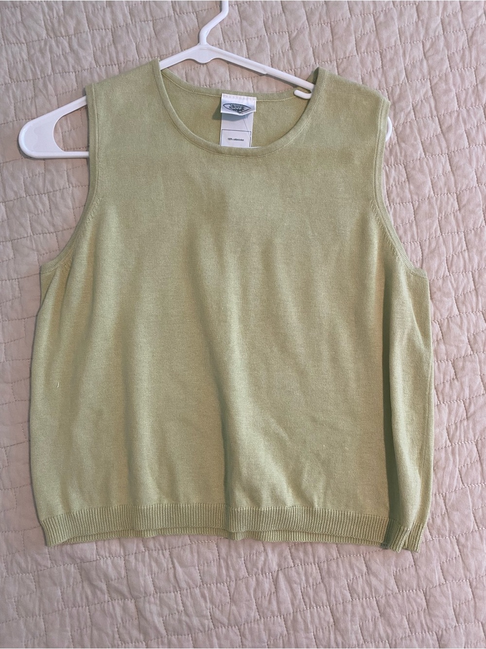 Laura Ashley Light Green Sleeveless Knit Tank